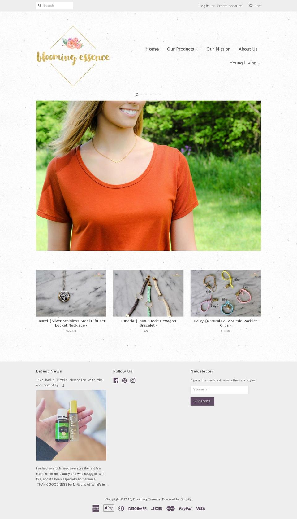 bloomingessenceboutique.com shopify website screenshot