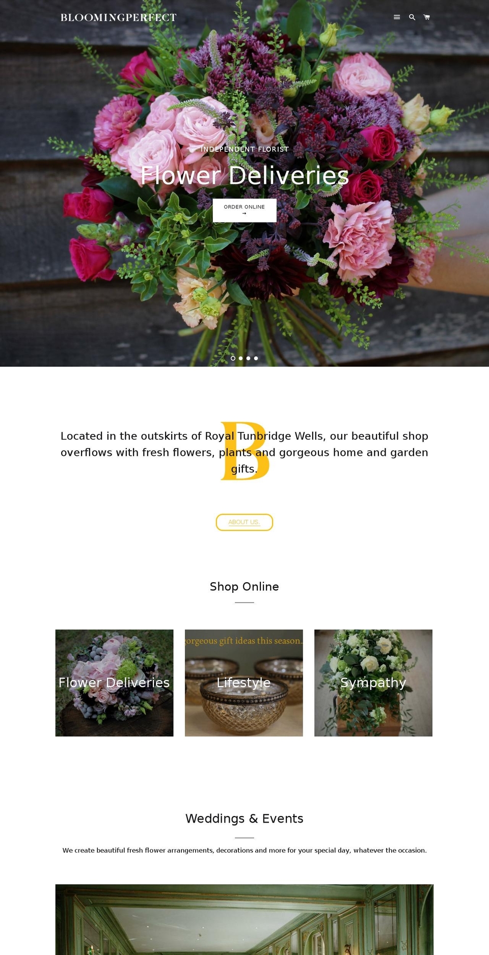 bloomingperfect.co.uk shopify website screenshot