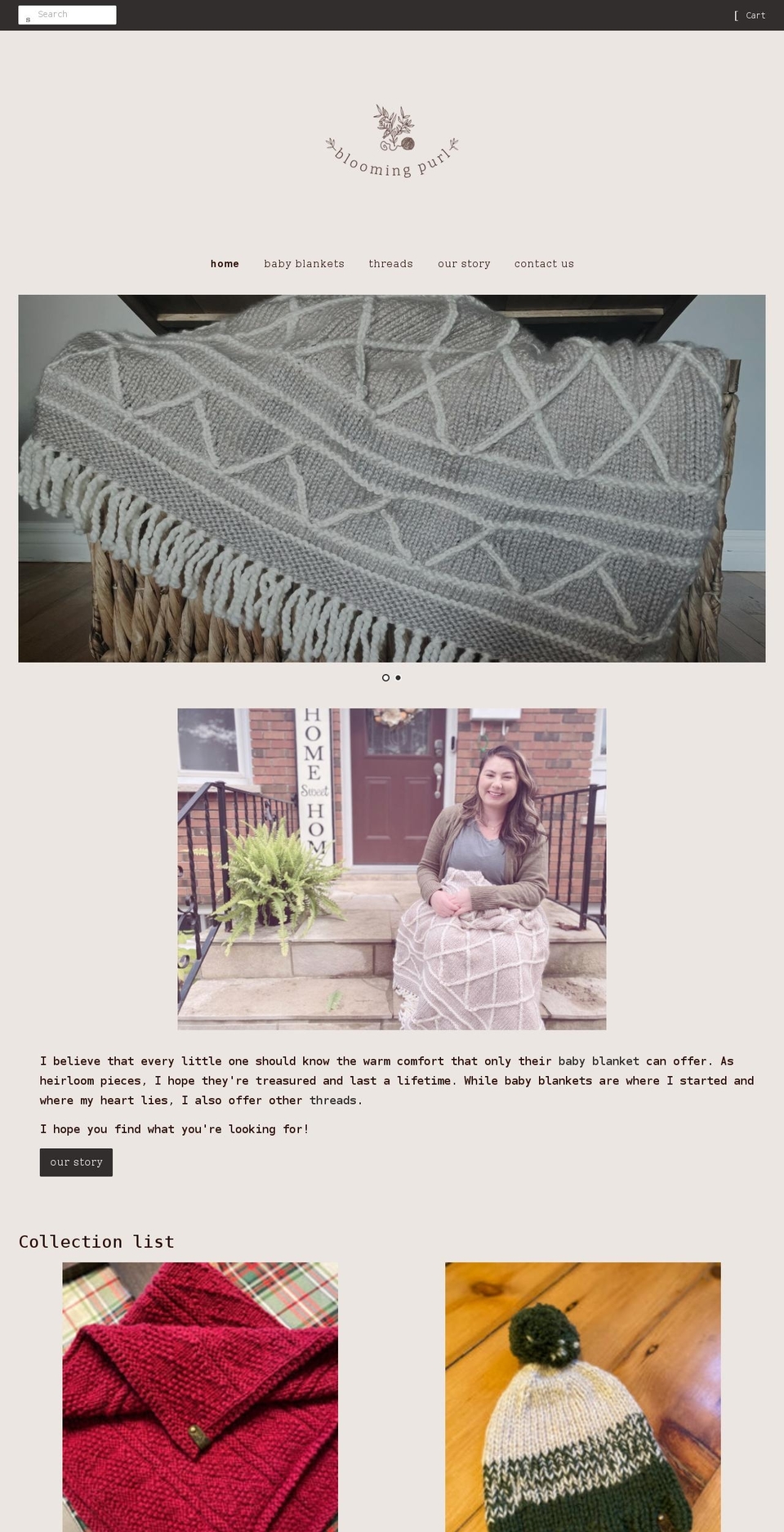 bloomingpurl.com shopify website screenshot