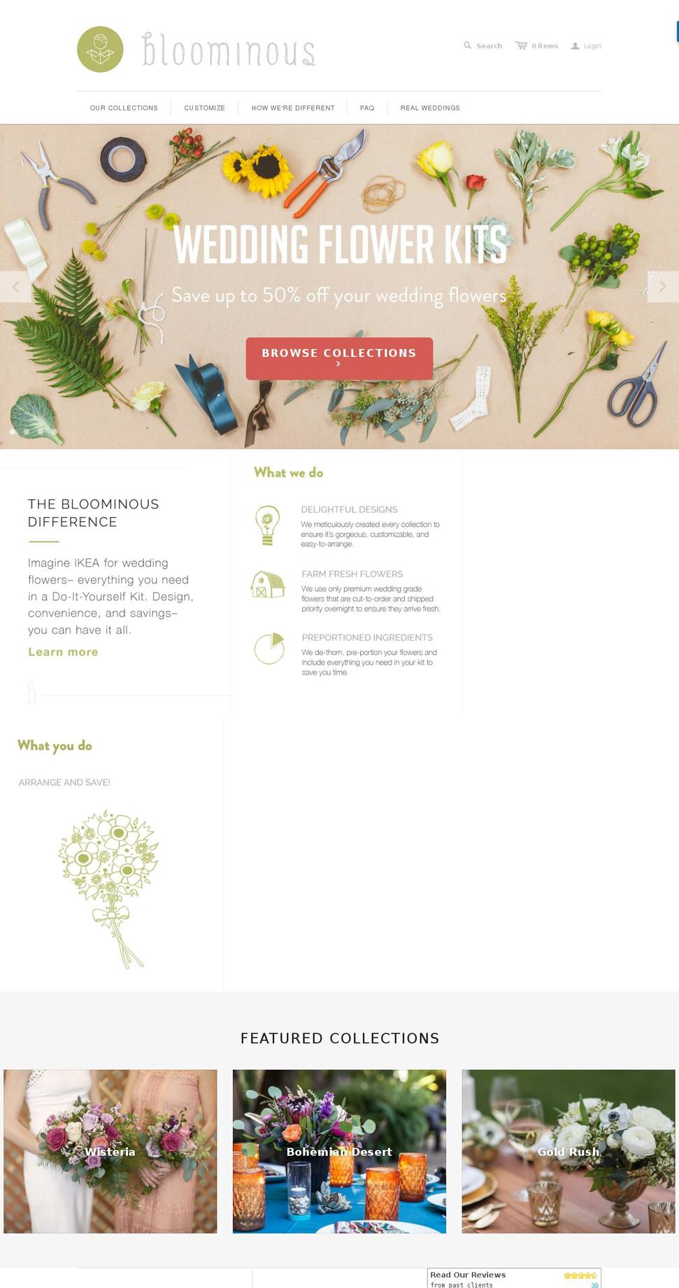 bloominous.com shopify website screenshot