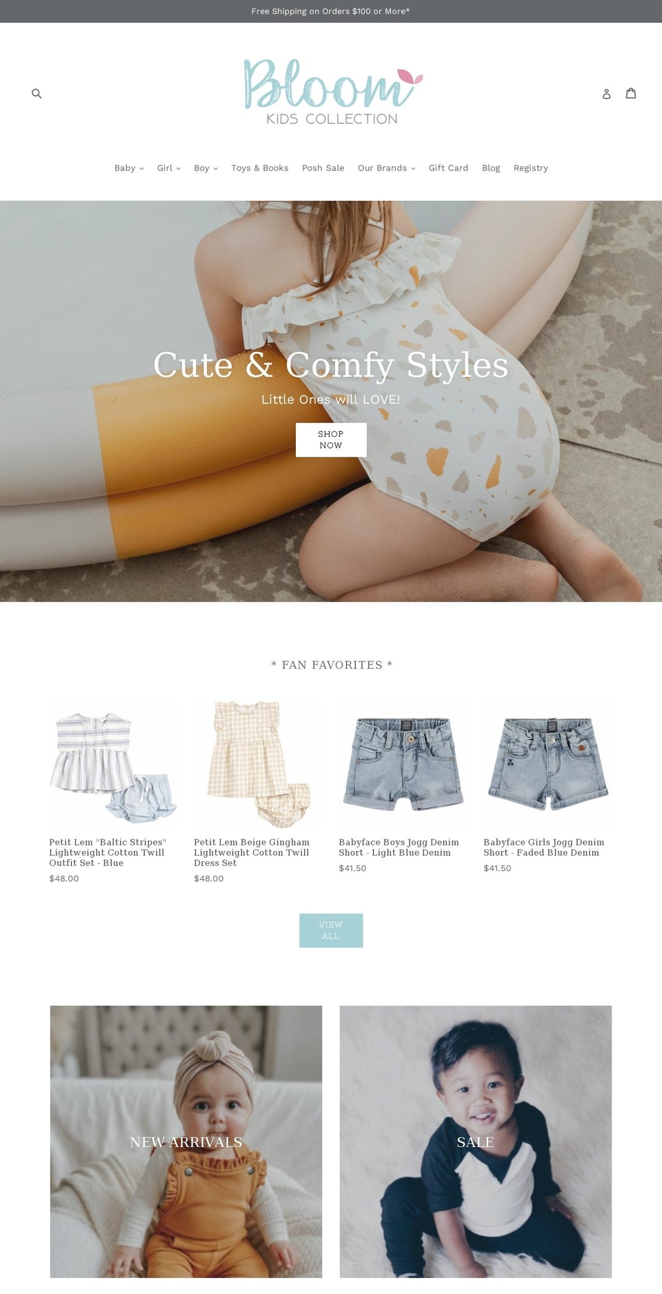 bloomkidscollection.com shopify website screenshot
