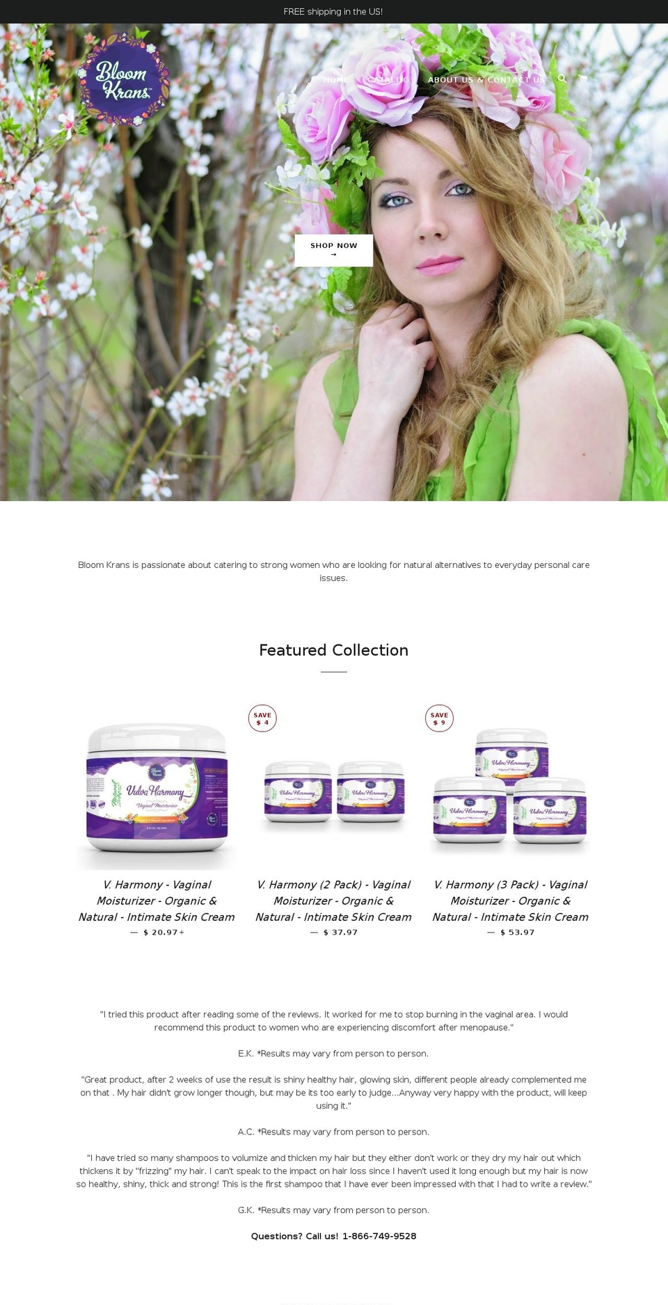 bloomkrans.com — Shopify storefront screenshot