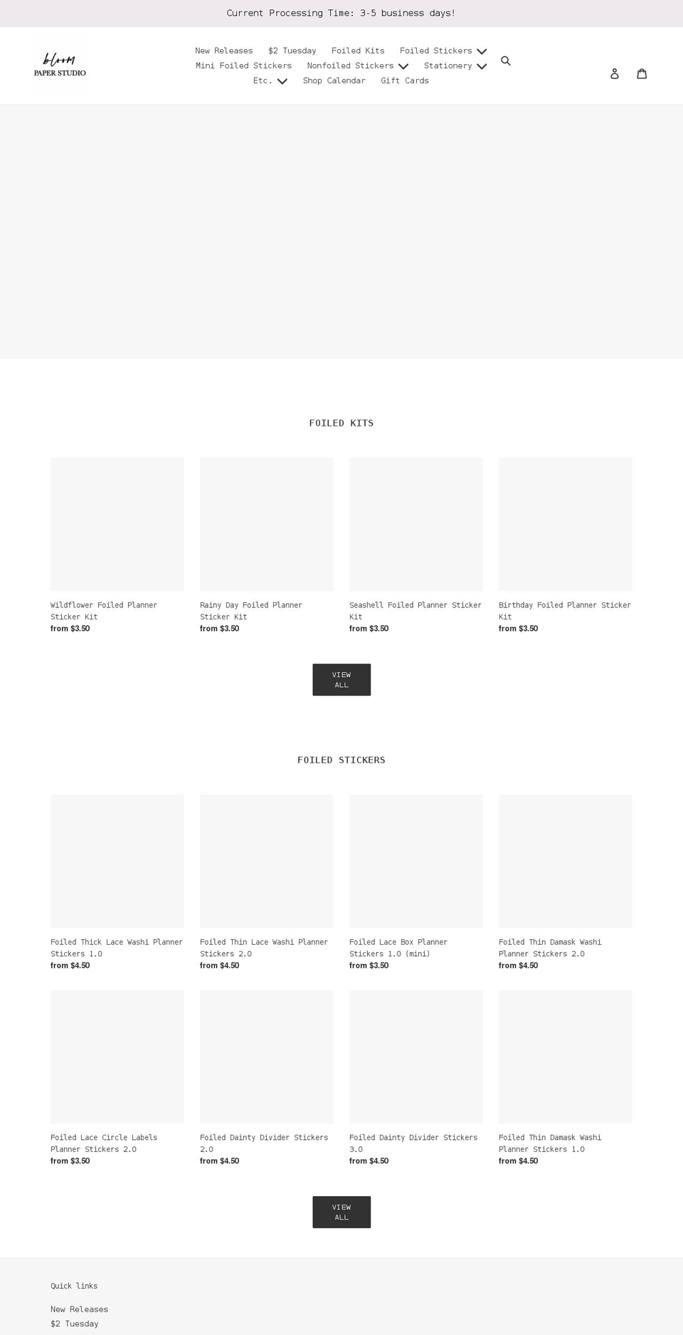 bloompaperstudio.com shopify website screenshot