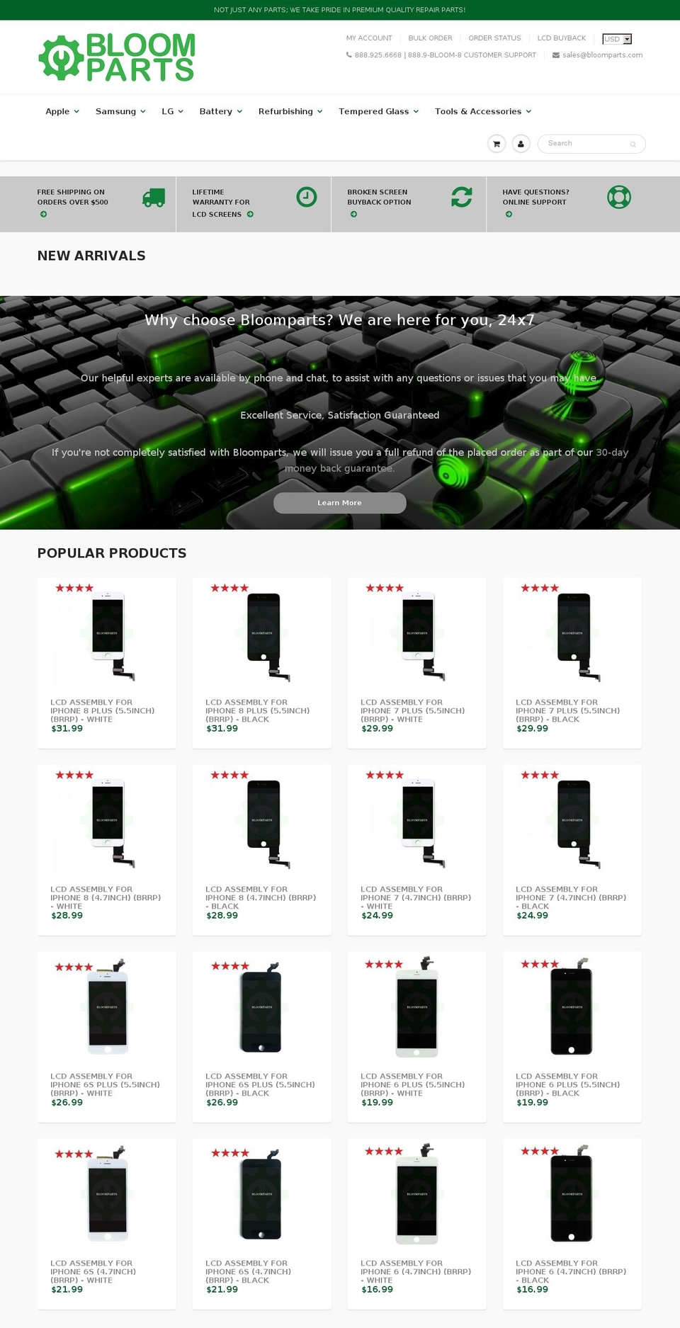 bloomparts.com — Shopify storefront screenshot