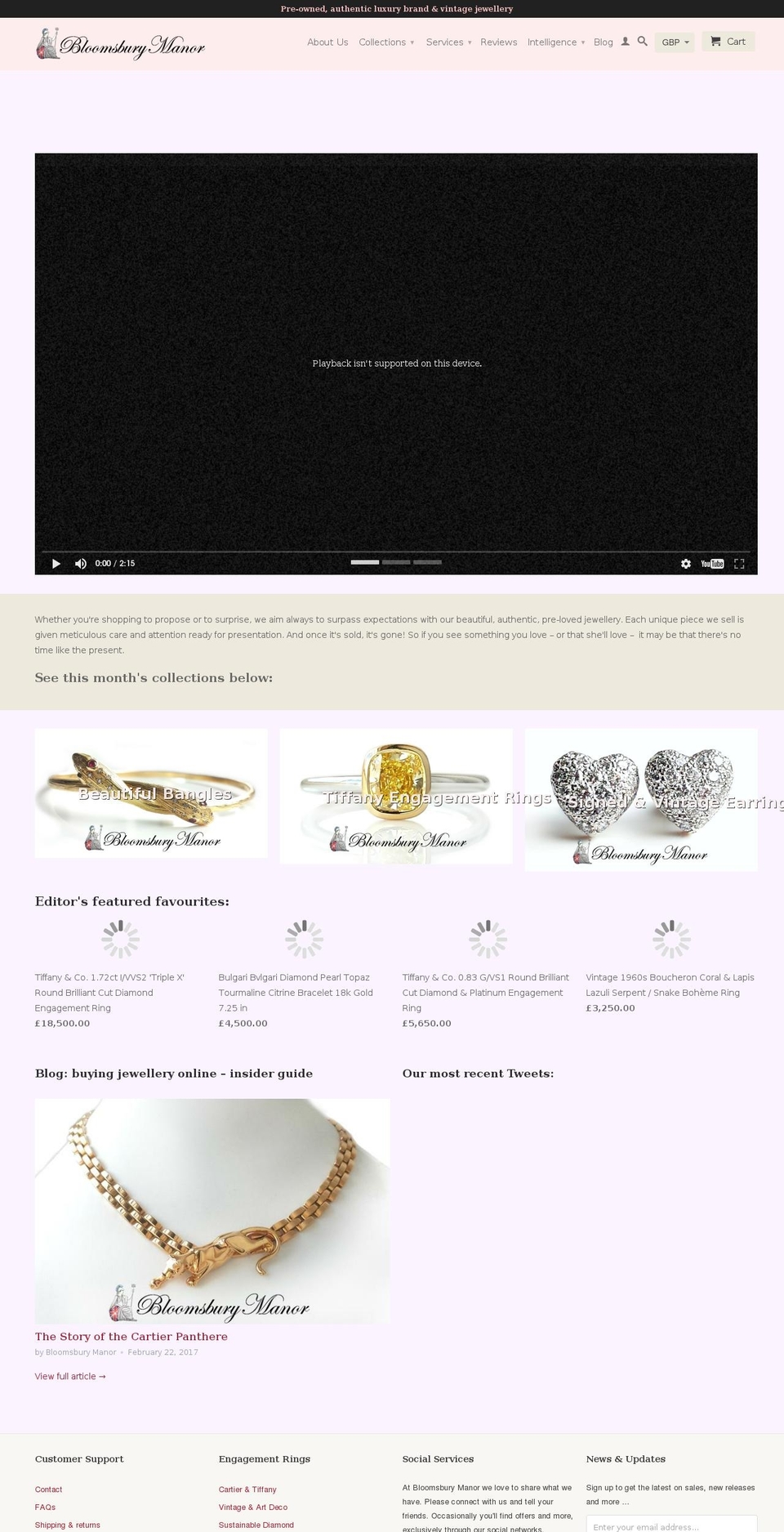 bloomsburymanor.com shopify website screenshot