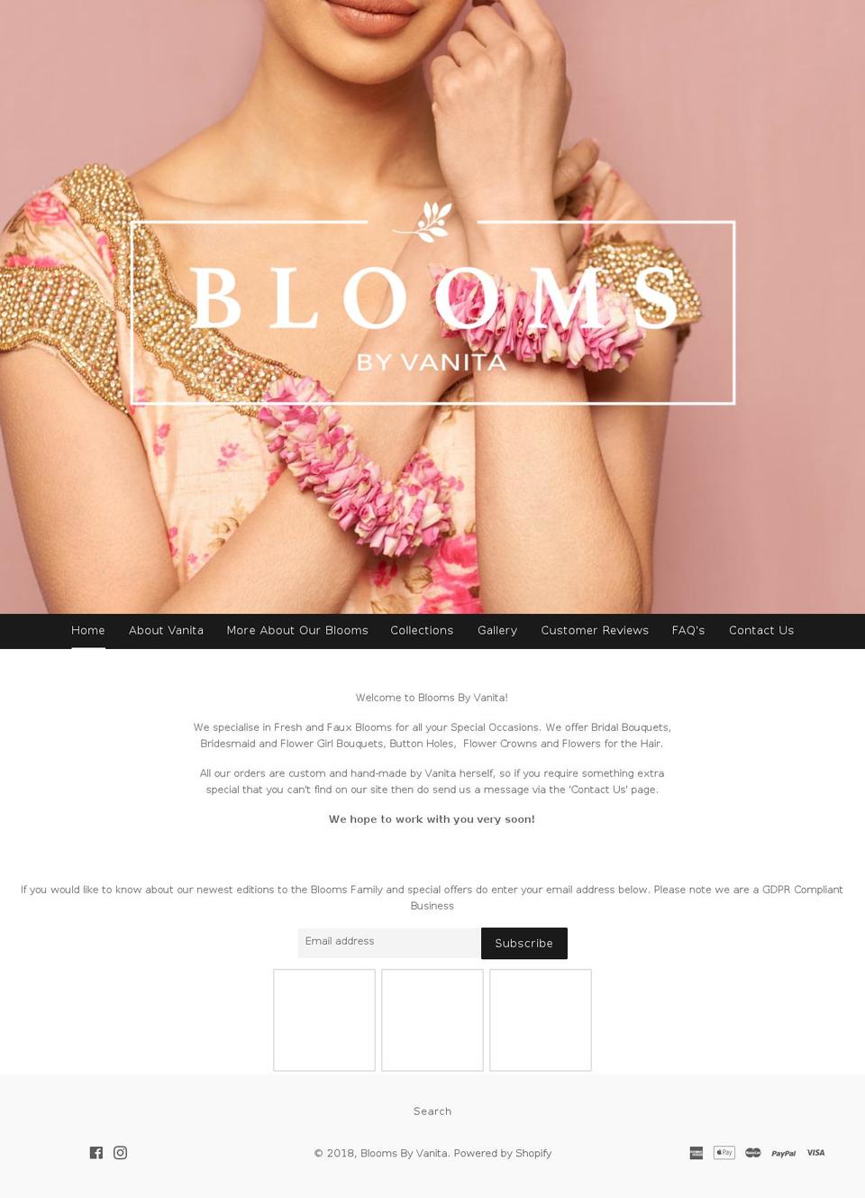 EVA Shopify theme site example bloomsbyvanita.com