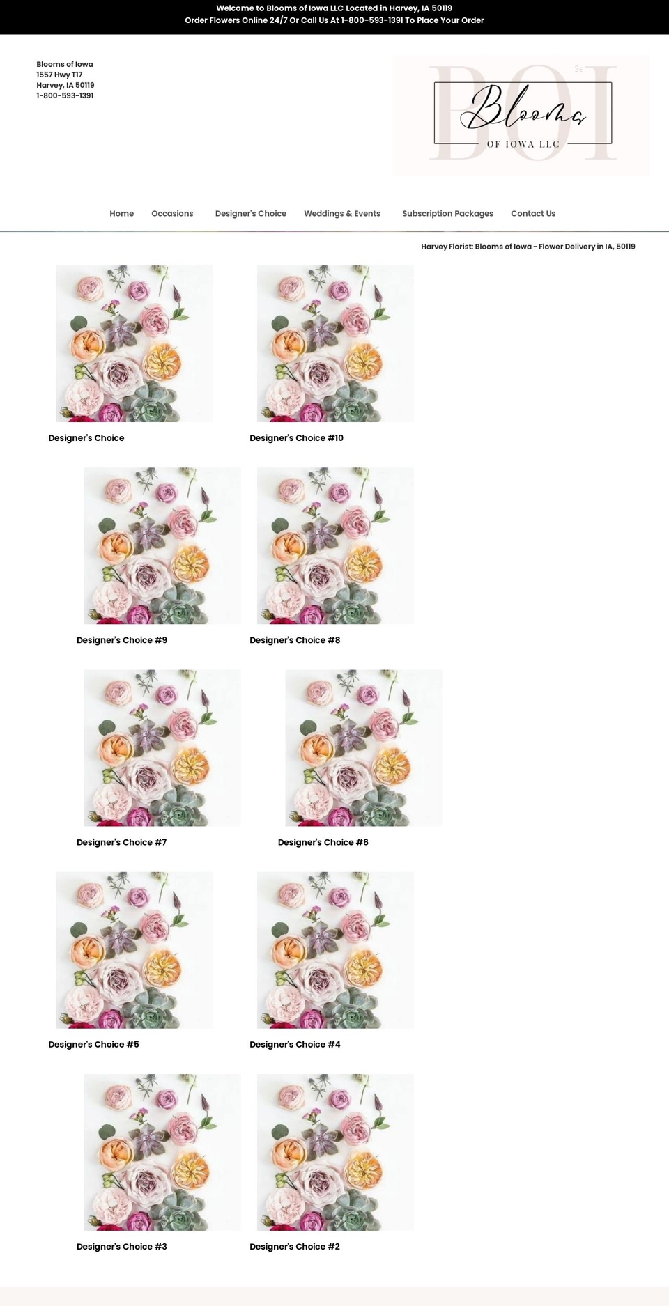 bloomsofiowa.com — Shopify storefront screenshot