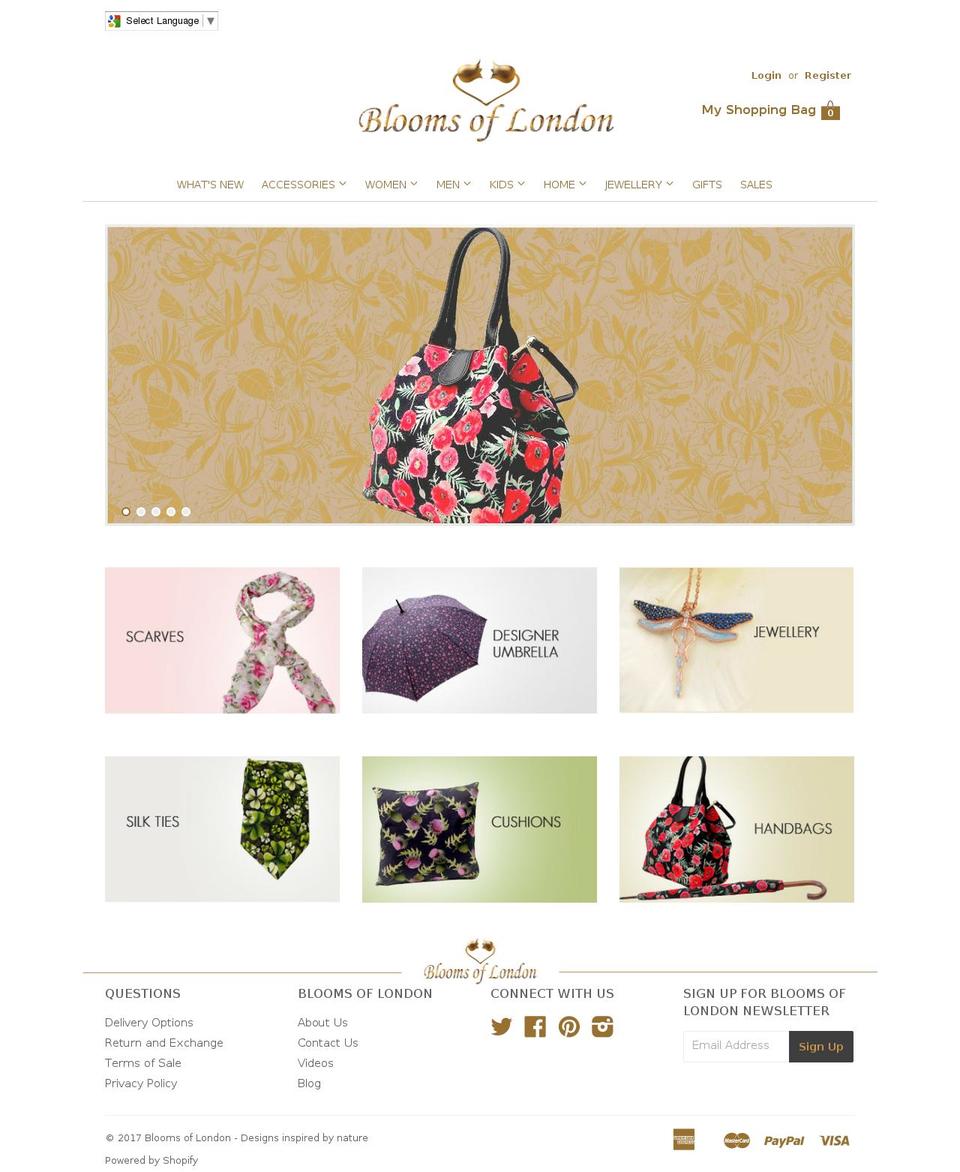 bloomsoflondon.com shopify website screenshot