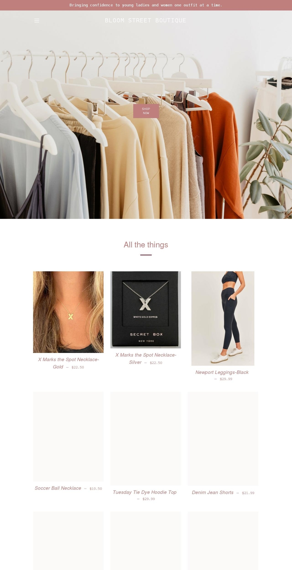 bloomstreetboutique.com shopify website screenshot