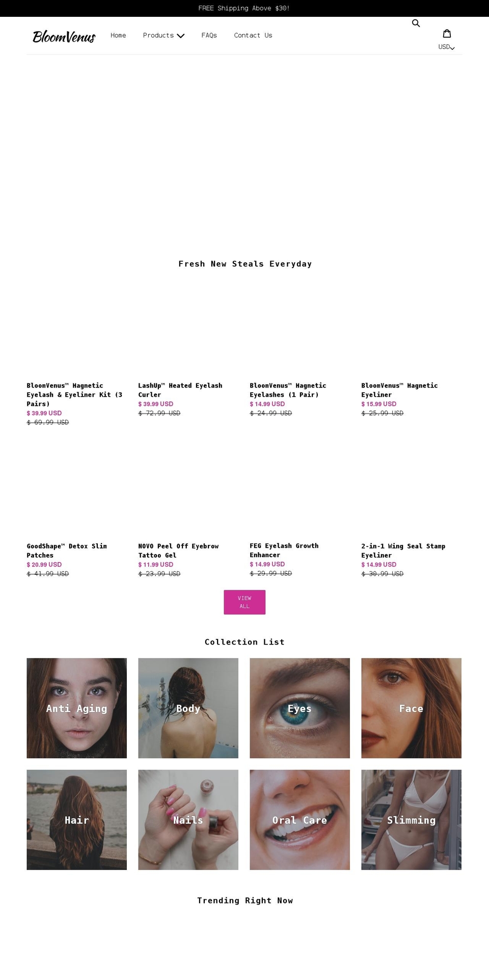bloomvenus.com shopify website screenshot