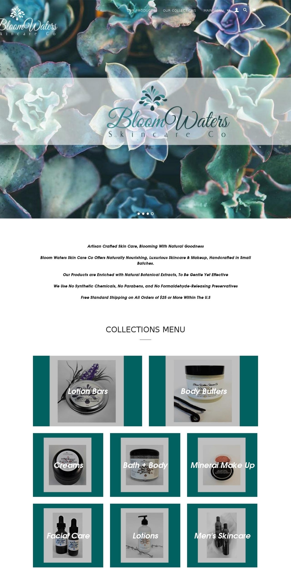 bloomwaters.com shopify website screenshot