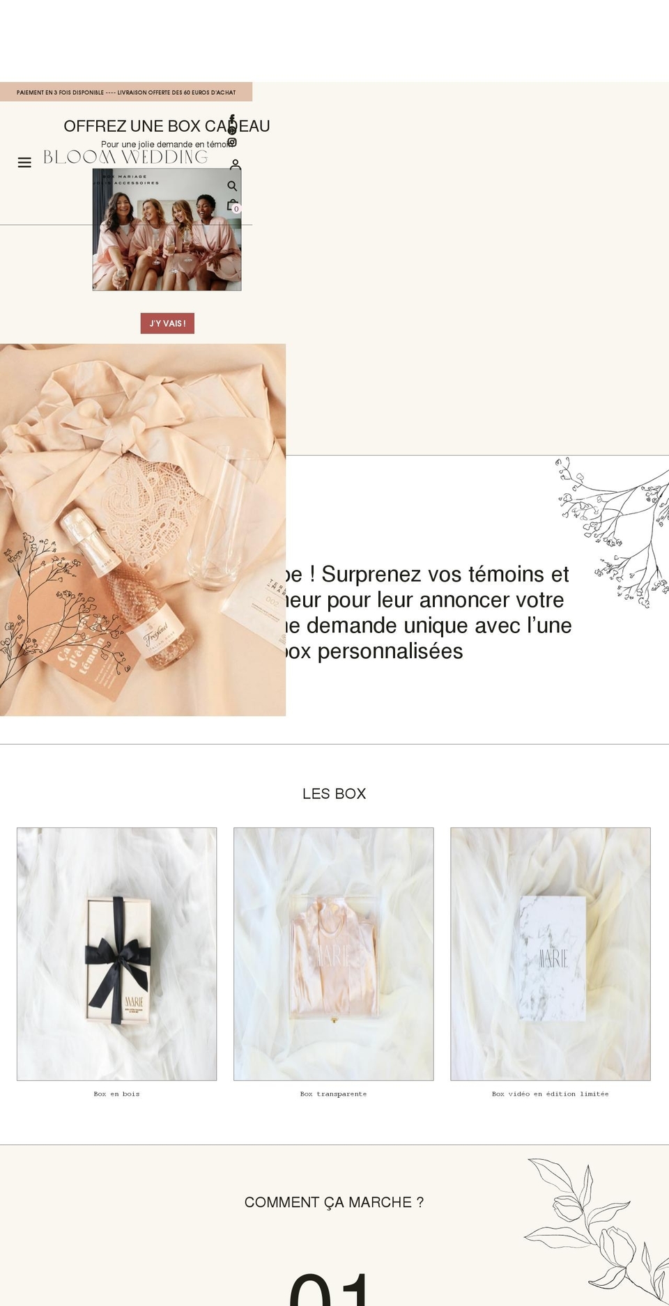 bloomwedding.fr shopify website screenshot