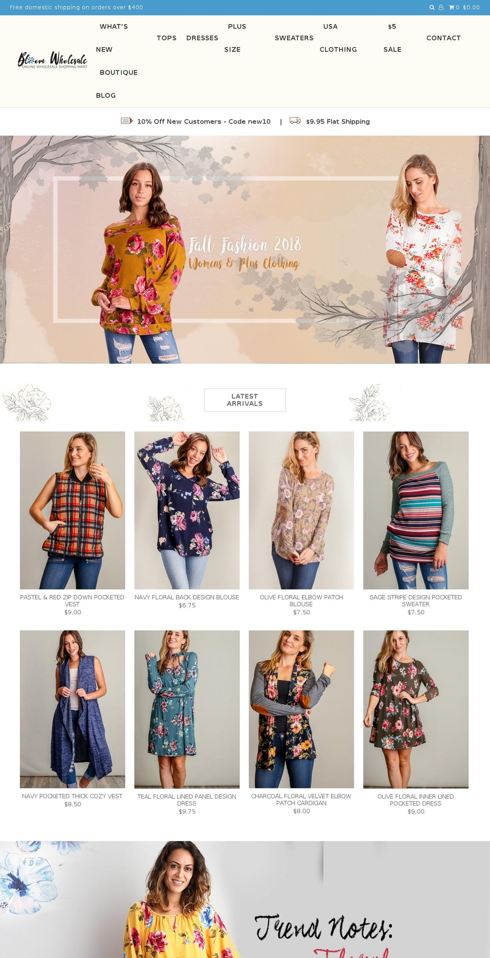 bloomwholesale.com shopify website screenshot