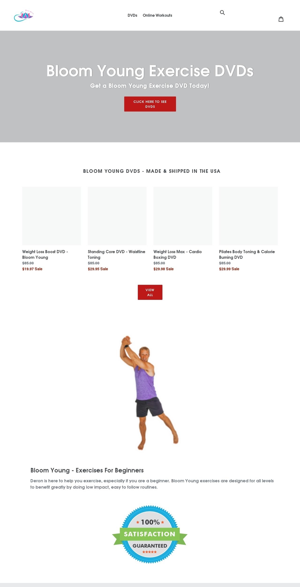 bloomyoungdvd.com shopify website screenshot