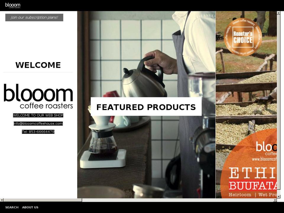 blooomcoffeehouse.com shopify website screenshot