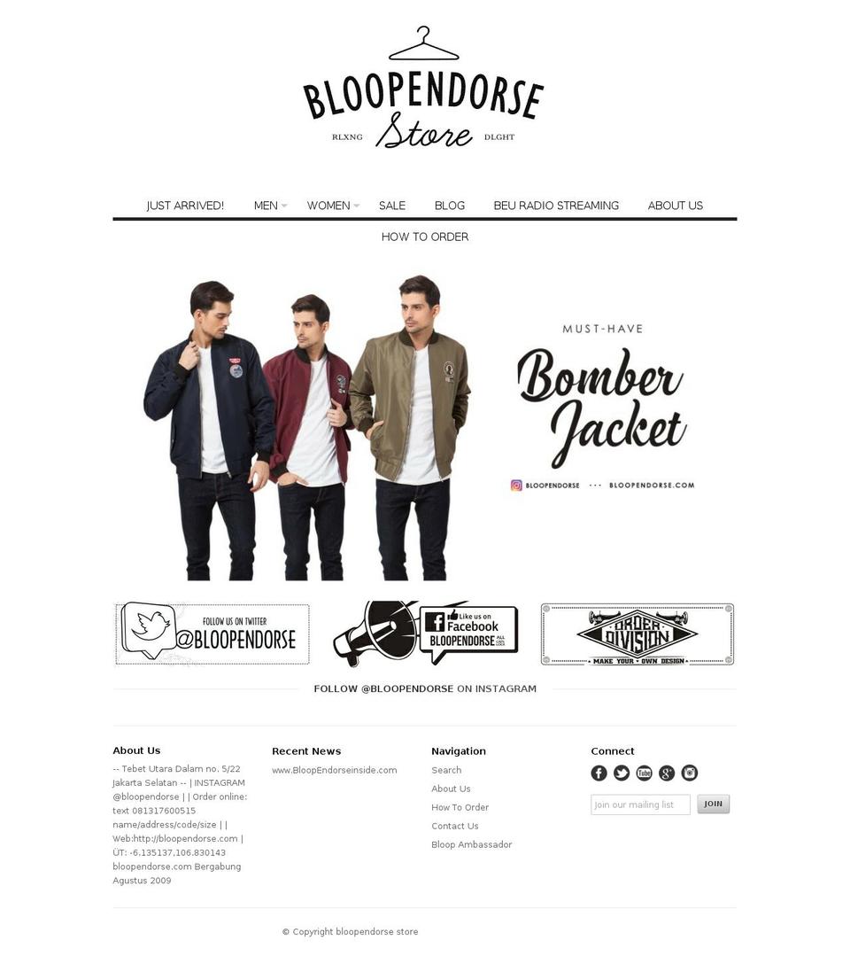 bloopendorse.co shopify website screenshot