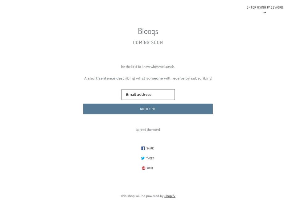 blooqs.com shopify website screenshot