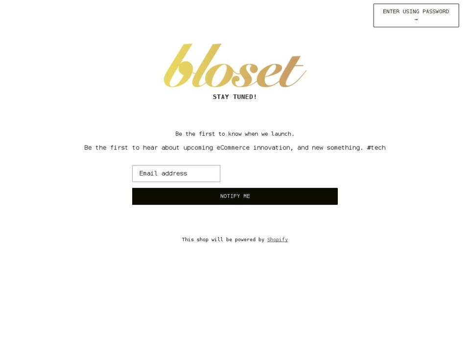 bloset.myshopify.com shopify website screenshot