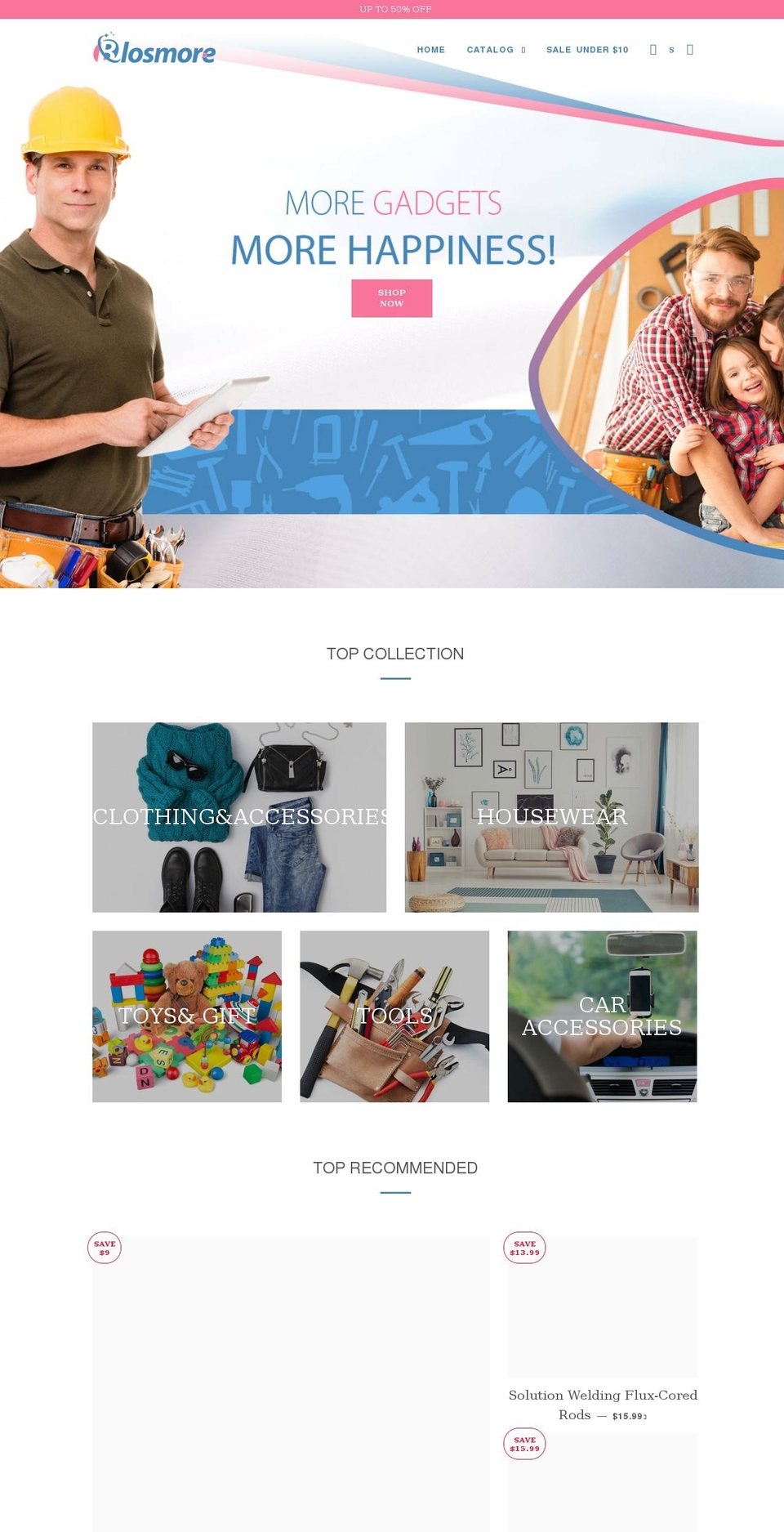 blosmore.com shopify website screenshot