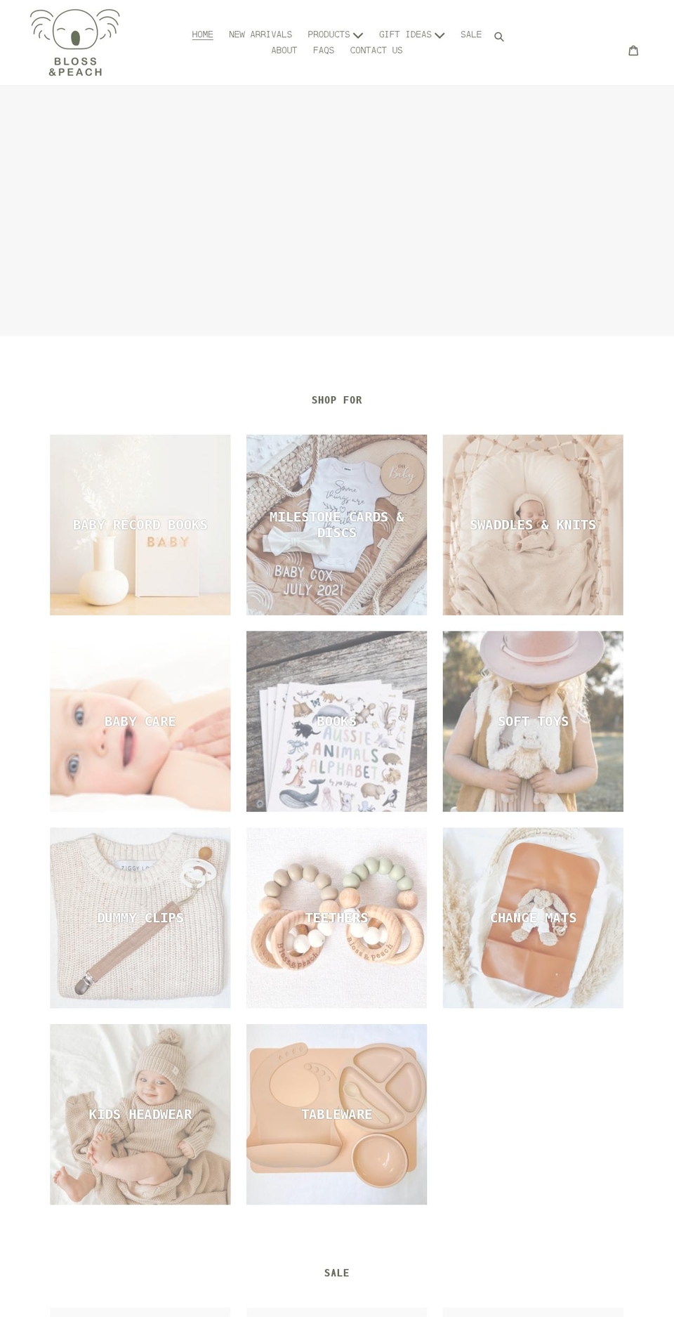 blossandpeach.com.au shopify website screenshot