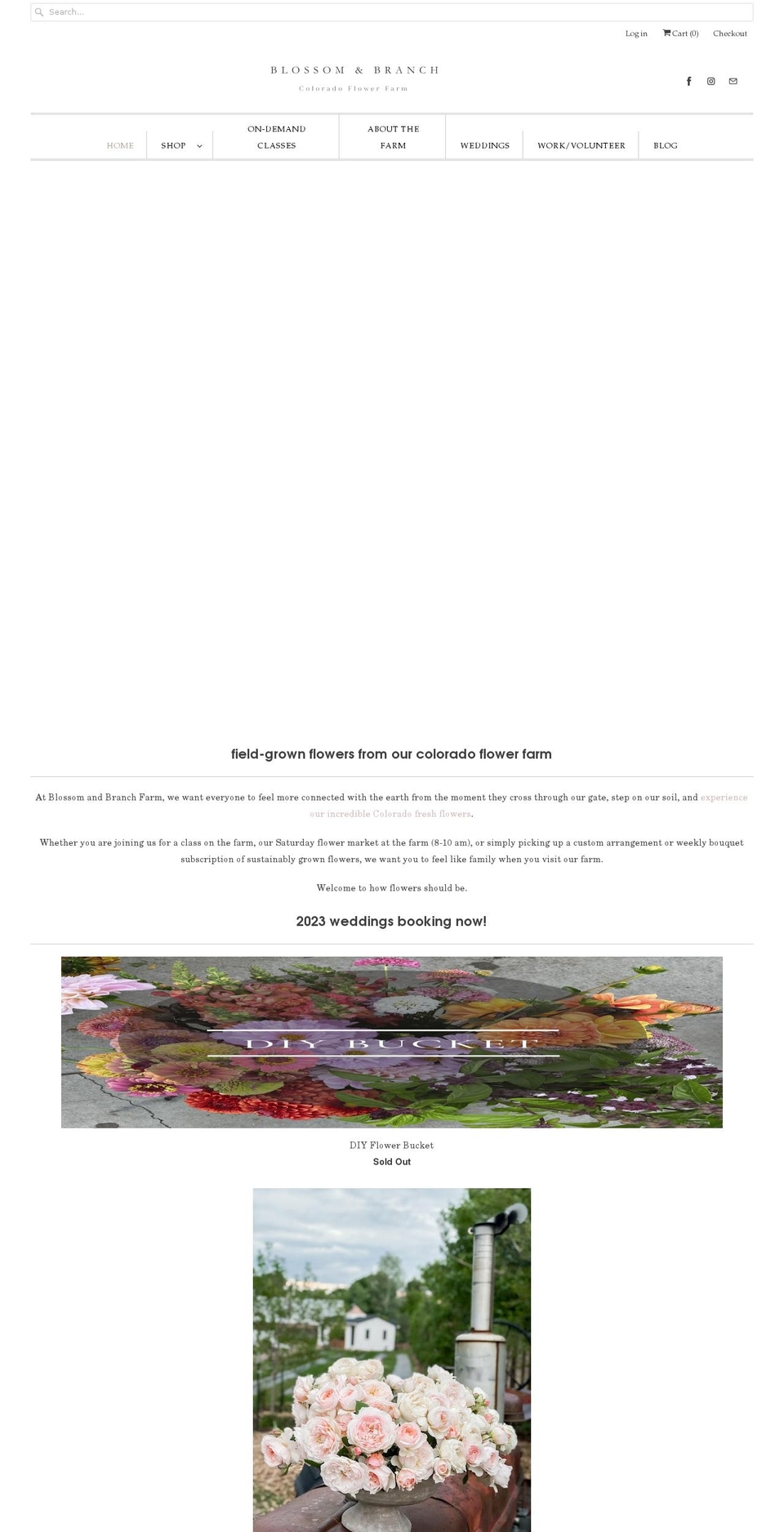 blossomandbranchfarm.com shopify website screenshot