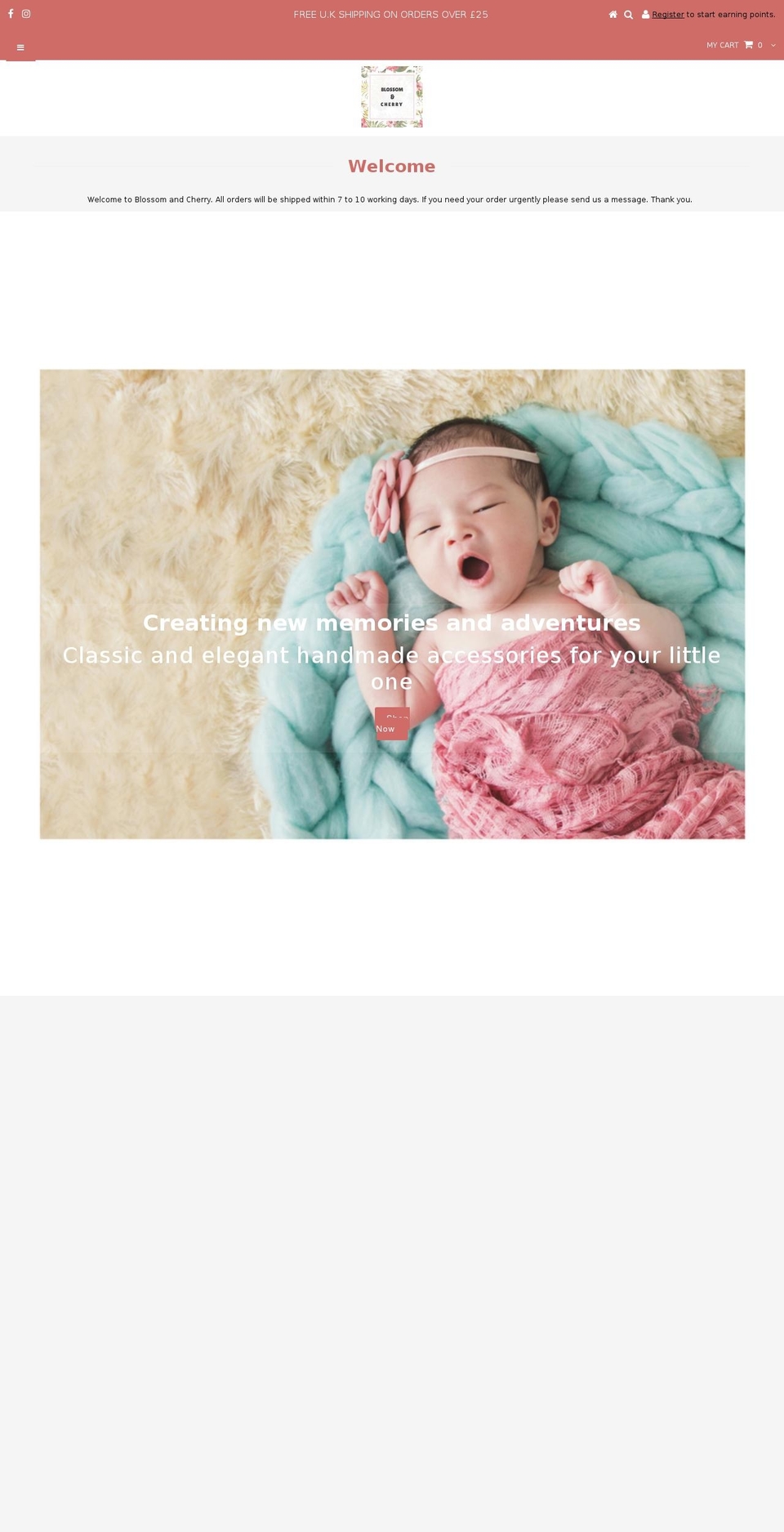 blossomandcherry.com — Shopify storefront screenshot