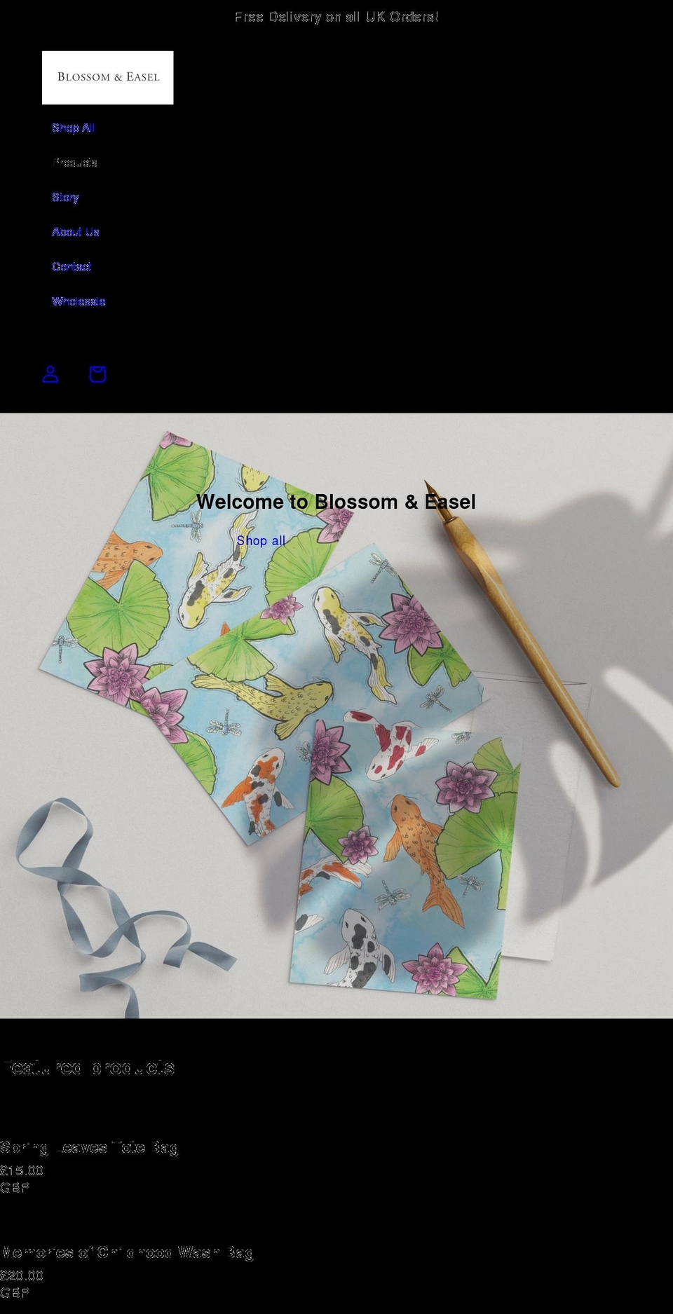 blossomandeasel.com shopify website screenshot