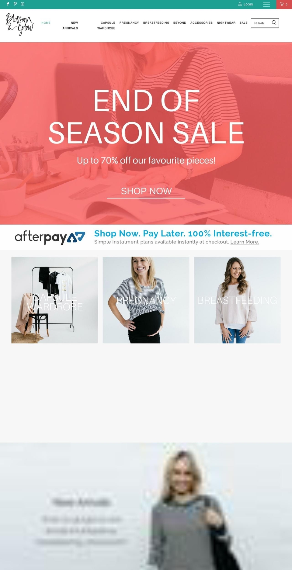 blossomandglow.com.au shopify website screenshot