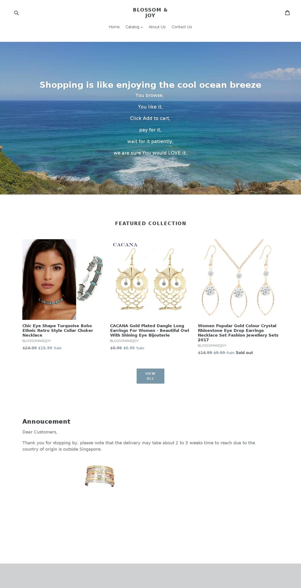 blossomandjoy.biz shopify website screenshot