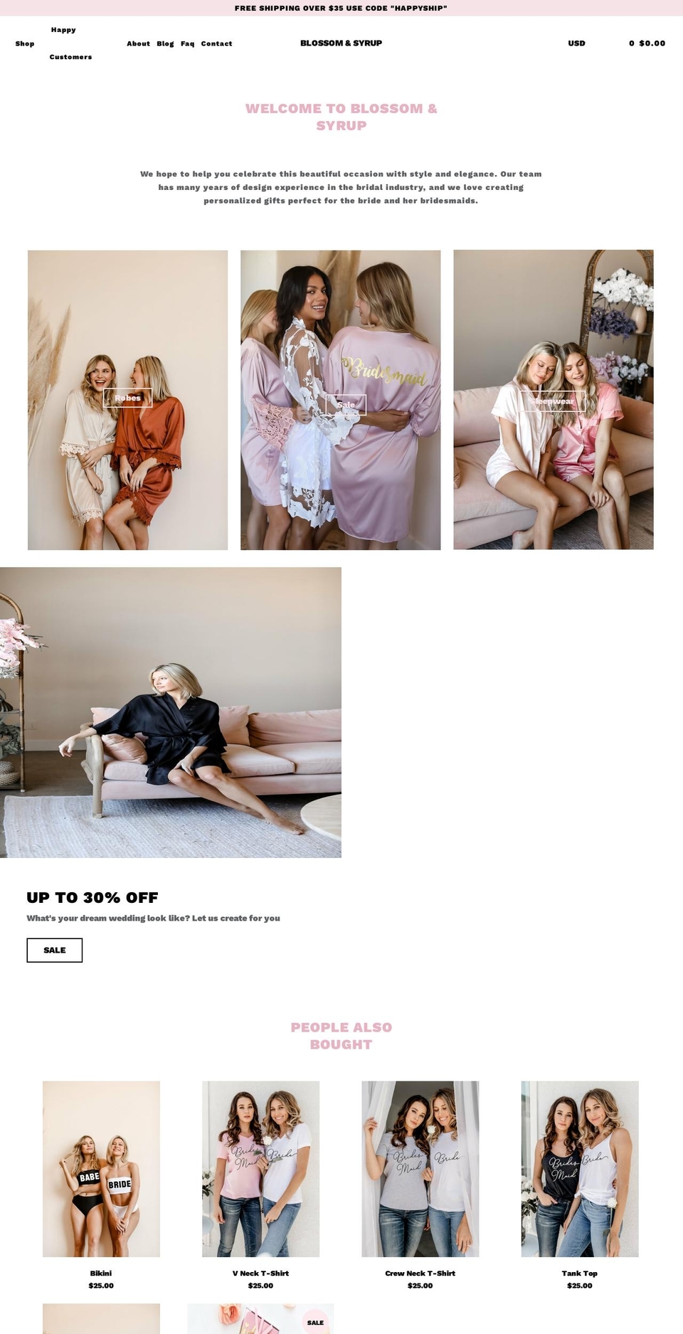 blossomandsyrup.com — Shopify storefront screenshot