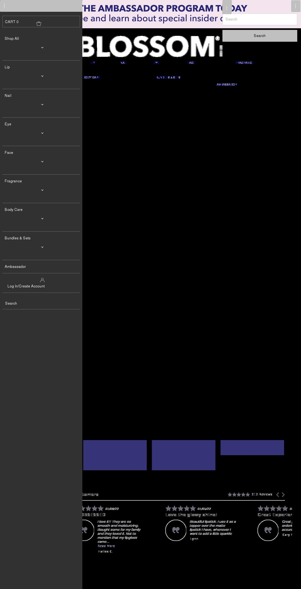 blossombeauty.com shopify website screenshot