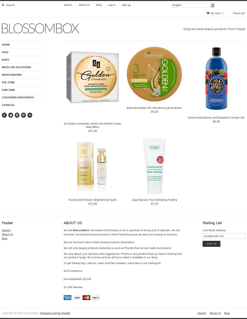 blossombx.com — Shopify storefront screenshot