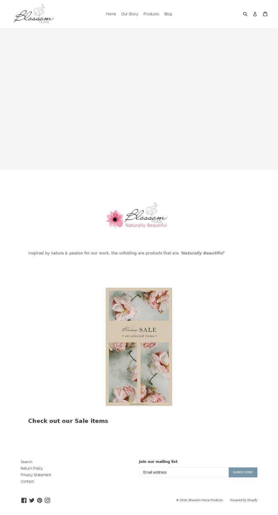 blossomhome.ca shopify website screenshot
