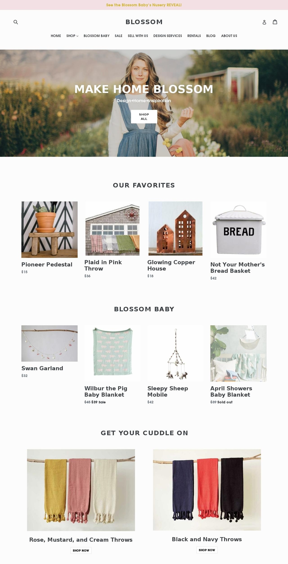 blossomhomegoods.com shopify website screenshot
