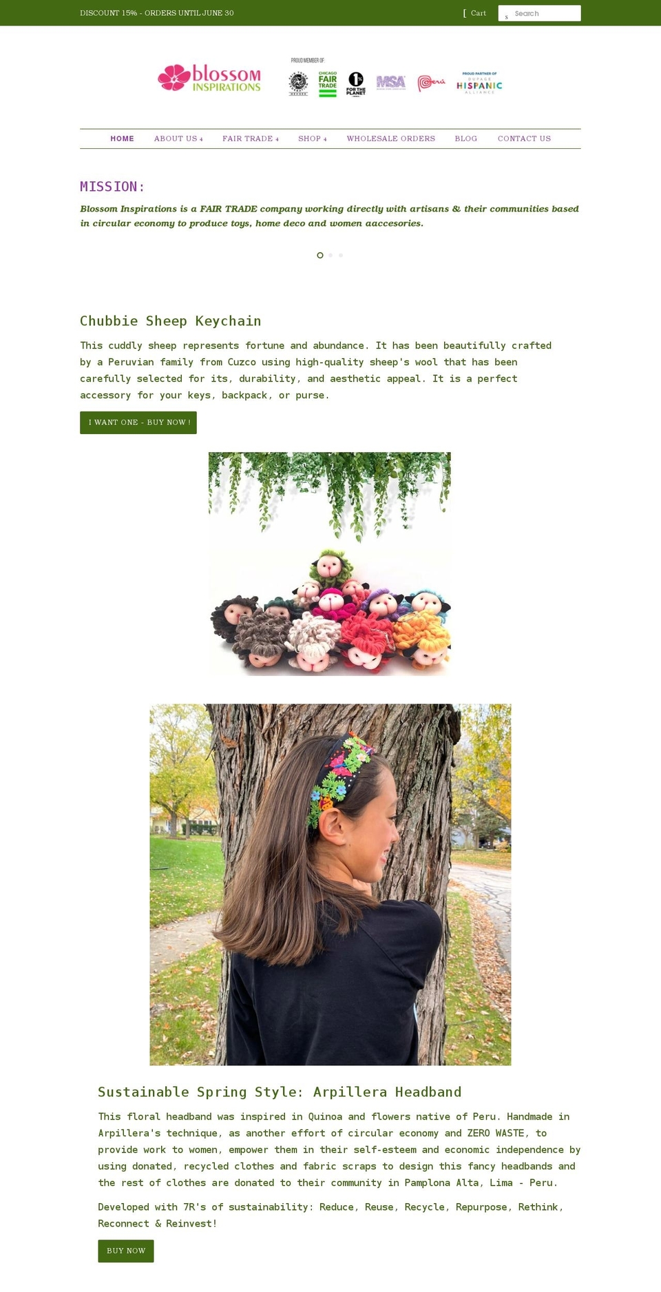 blossominspirations.com shopify website screenshot
