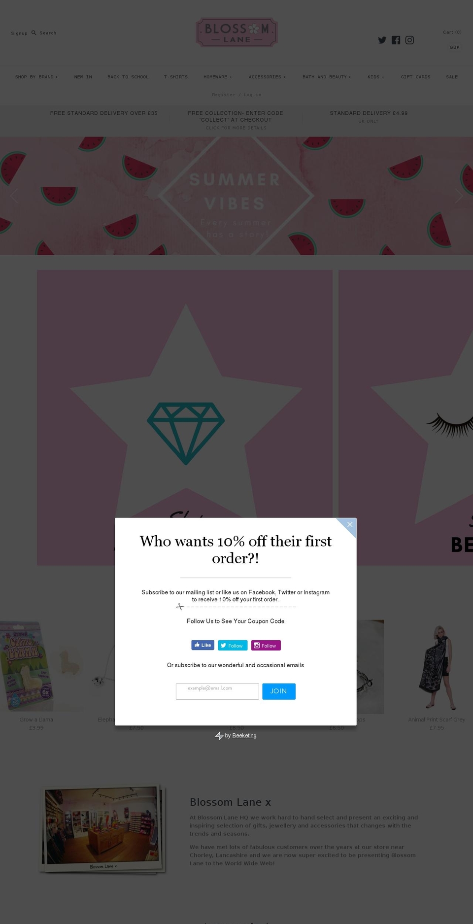blossomlanegifts.com — Shopify storefront screenshot
