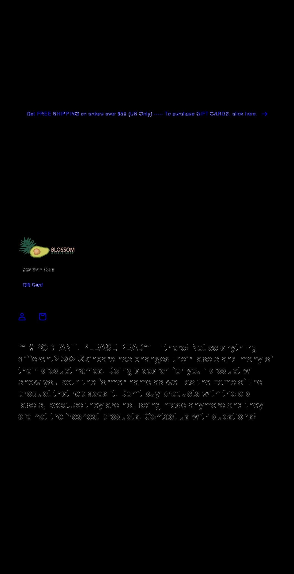 blossomorganicskin.com shopify website screenshot