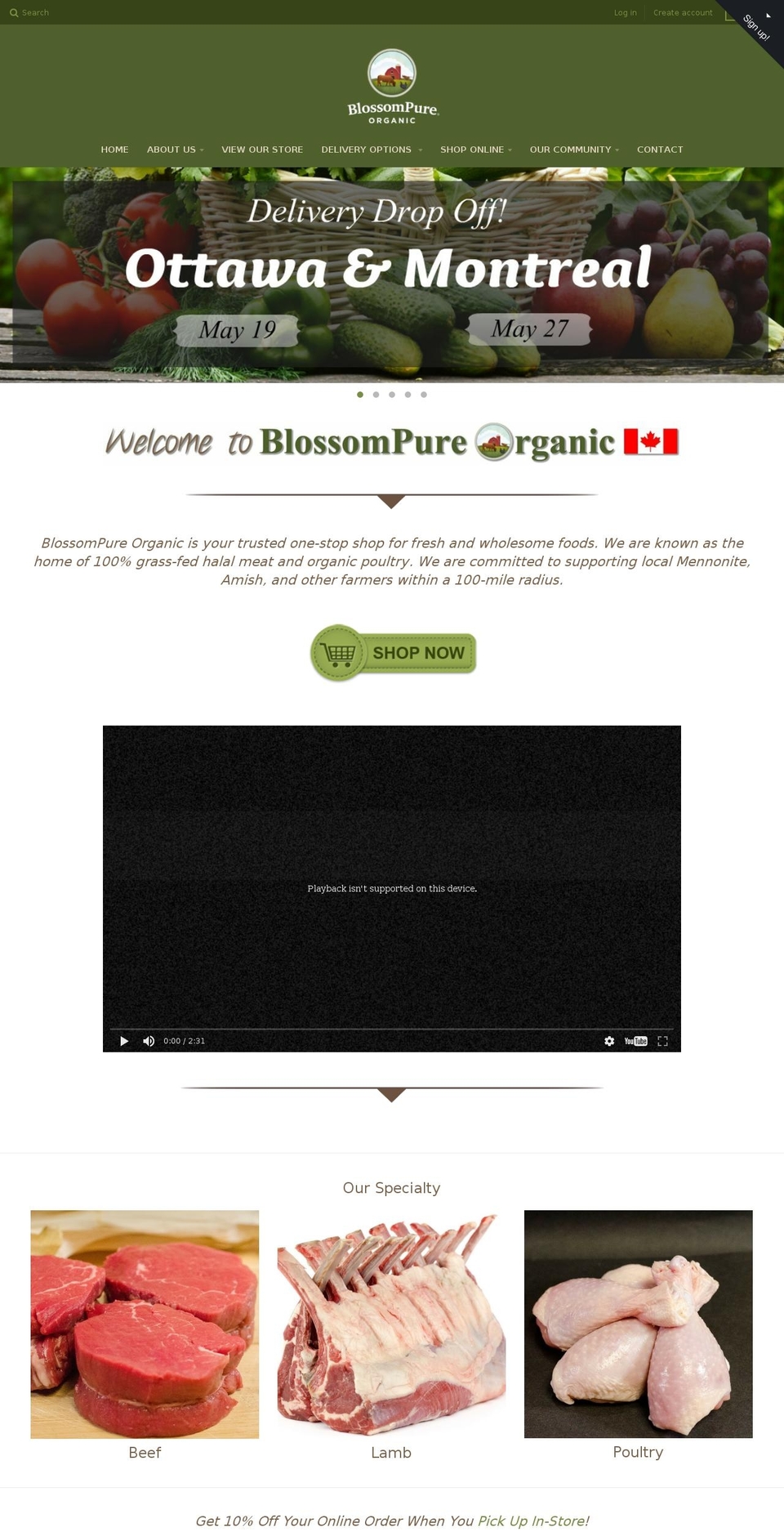 Flow Shopify theme site example blossompure.com
