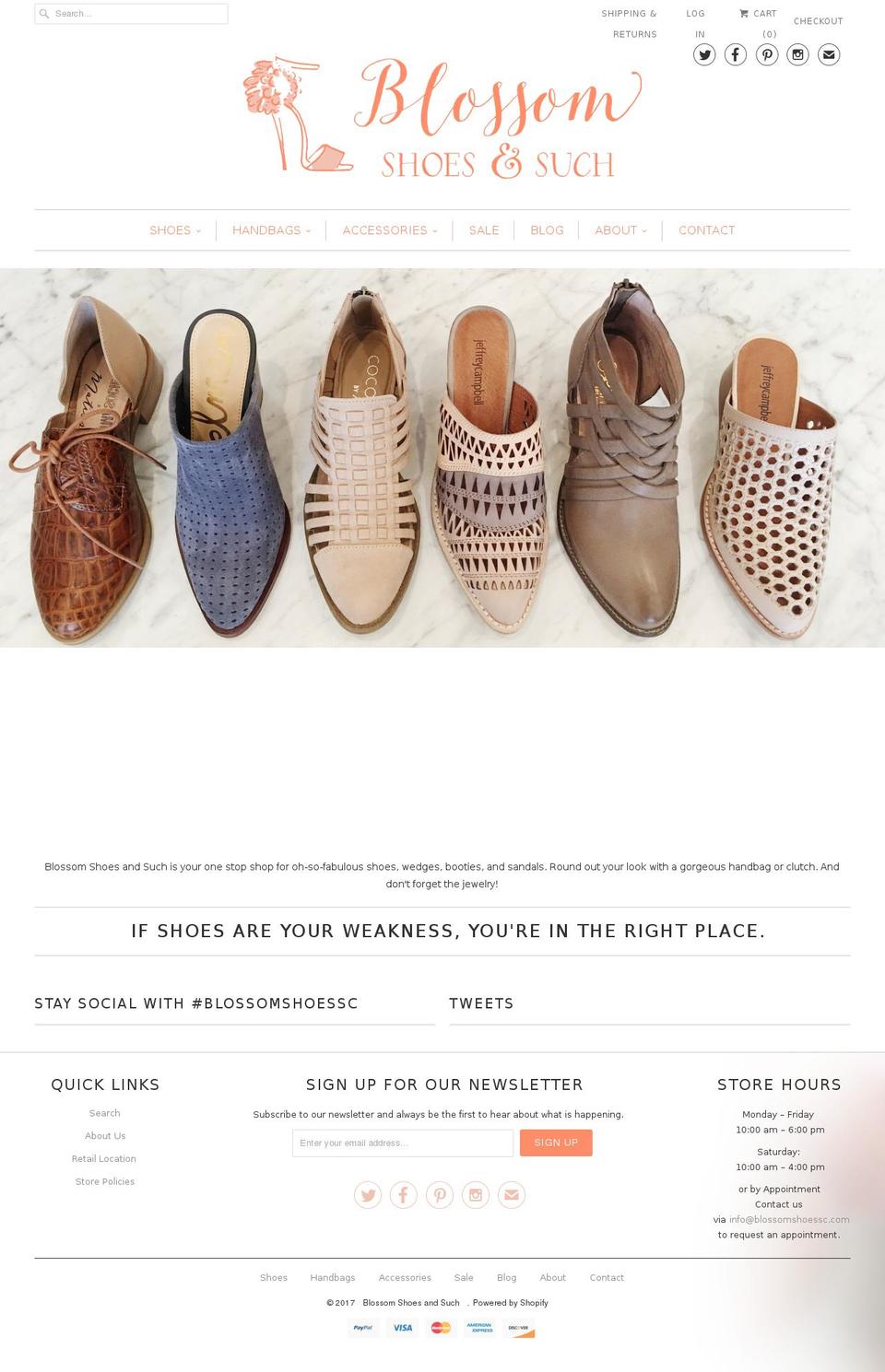 blossomshoessc.com shopify website screenshot