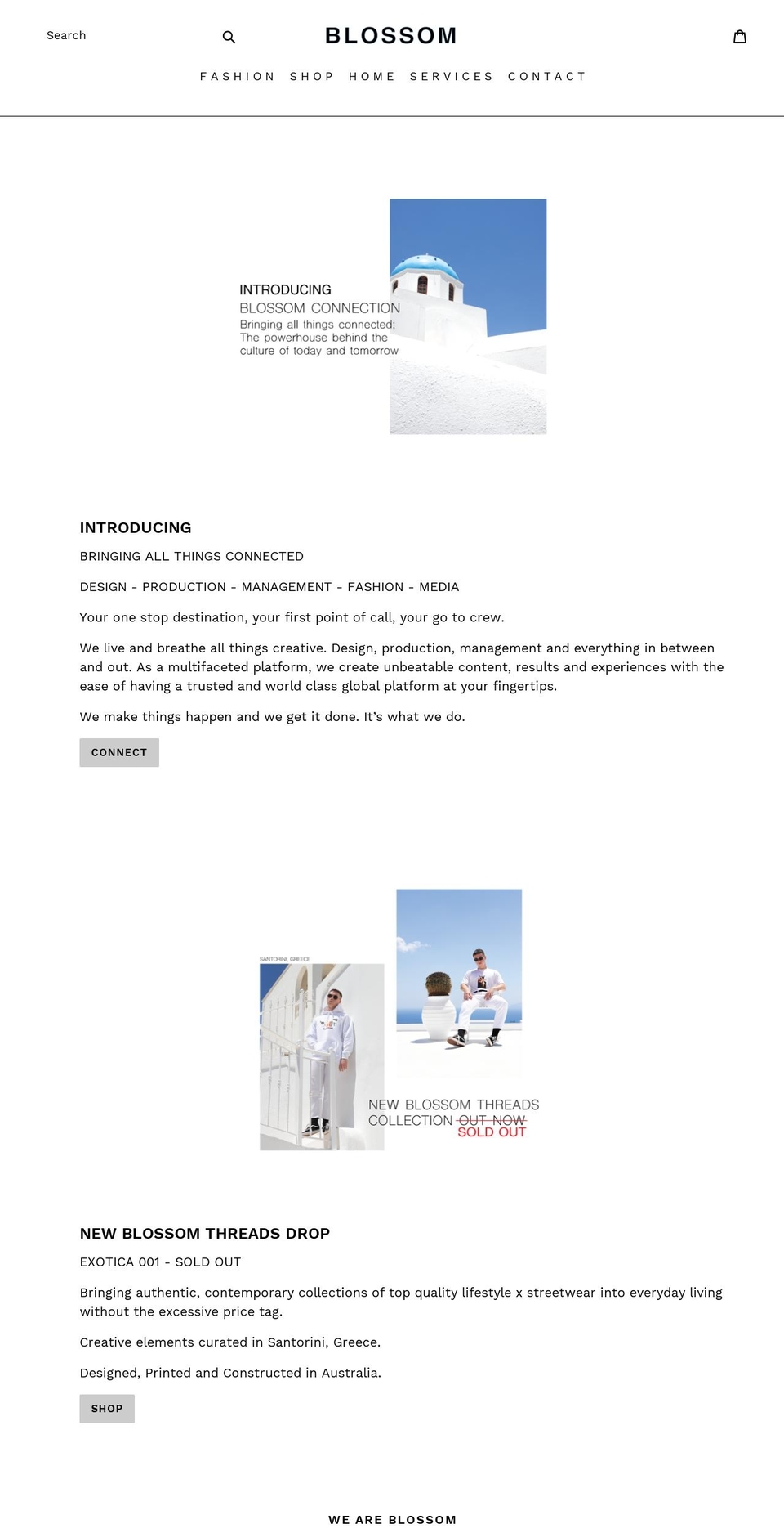 blossomthreads.com shopify website screenshot