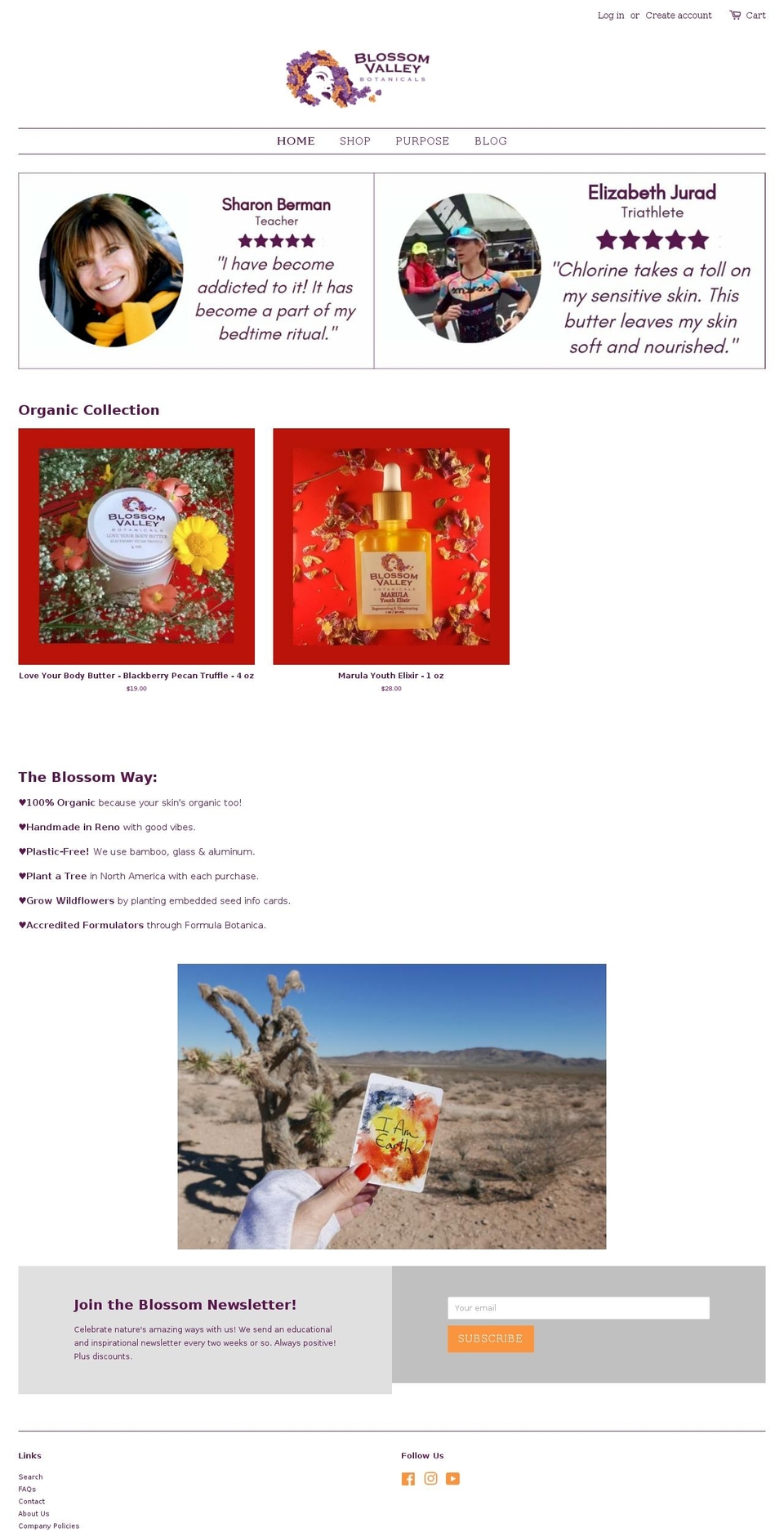 blossomvalleybotanicals.com — Shopify storefront screenshot