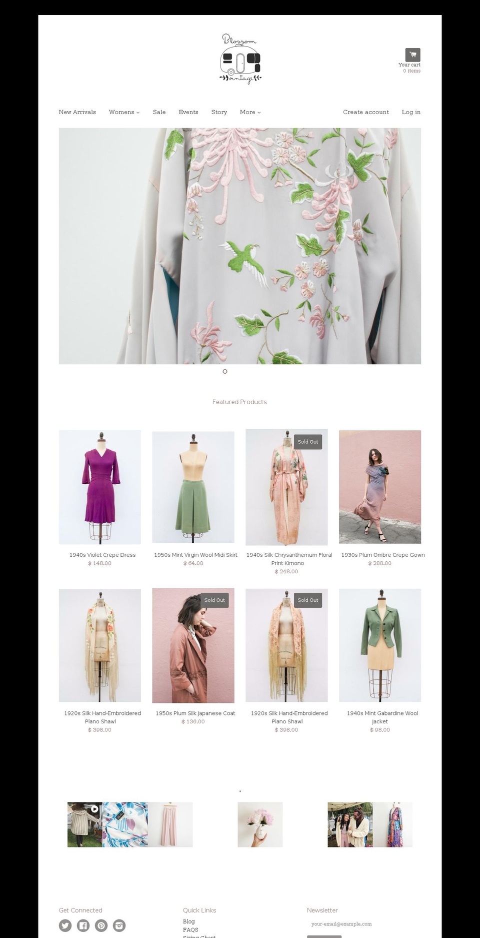 blossomvintageshop.com shopify website screenshot