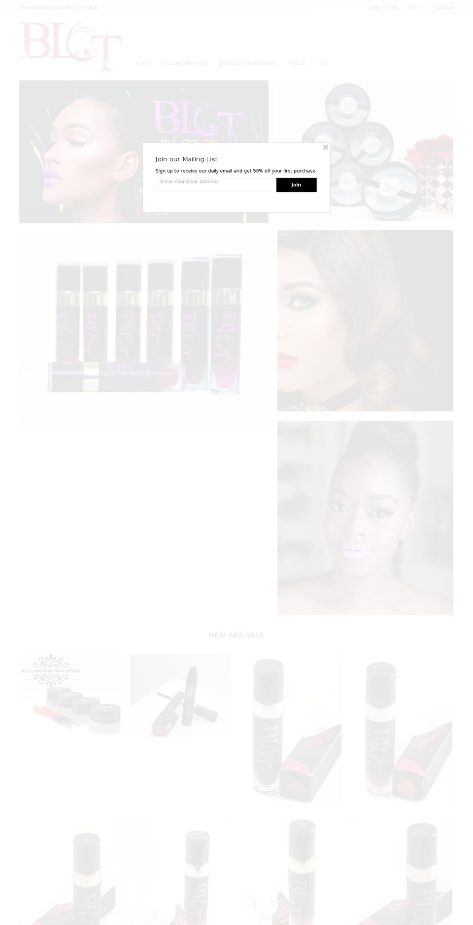 blotbeautycosmetics.com shopify website screenshot