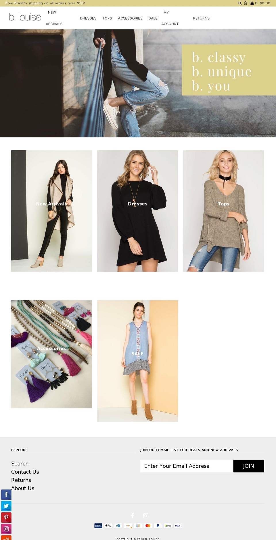 blouiseboutique.com — Shopify storefront screenshot