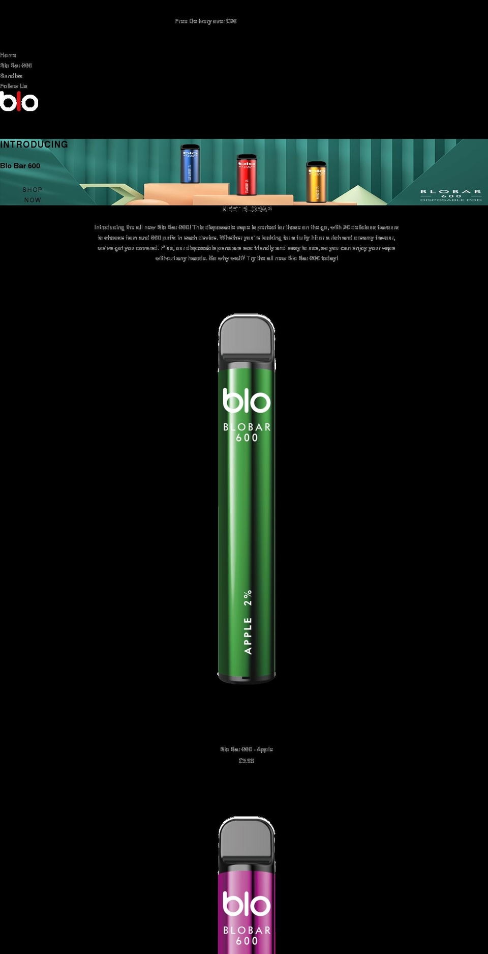 blovapes.com shopify website screenshot
