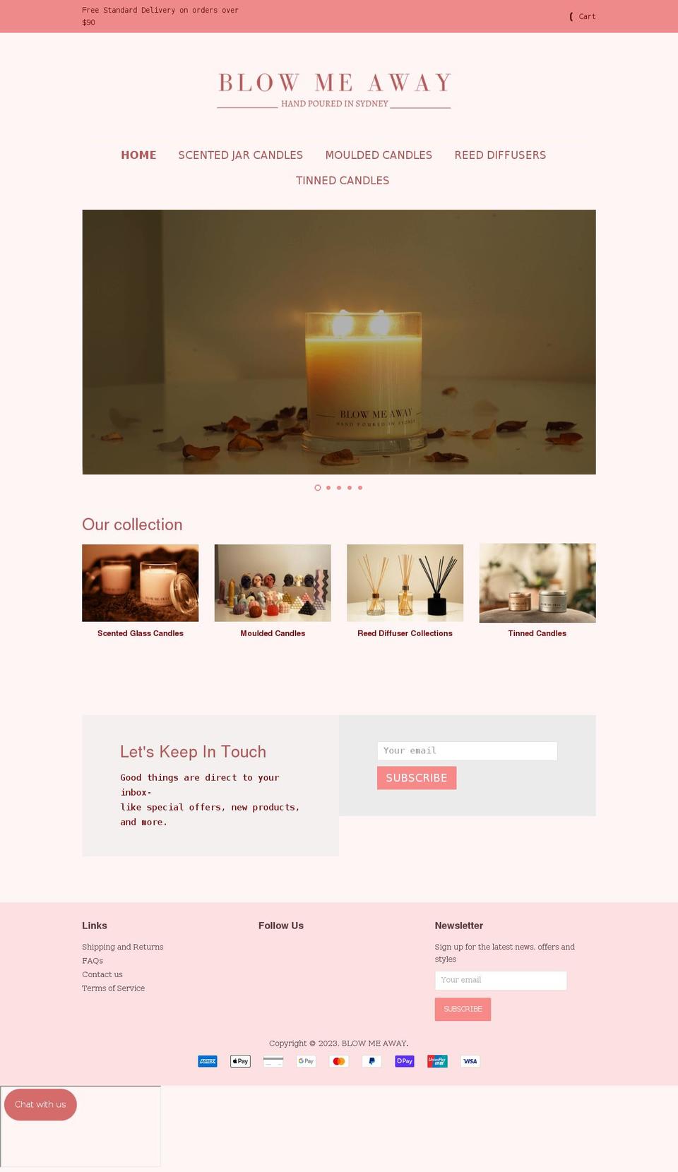 blowmeaway.com.au shopify website screenshot