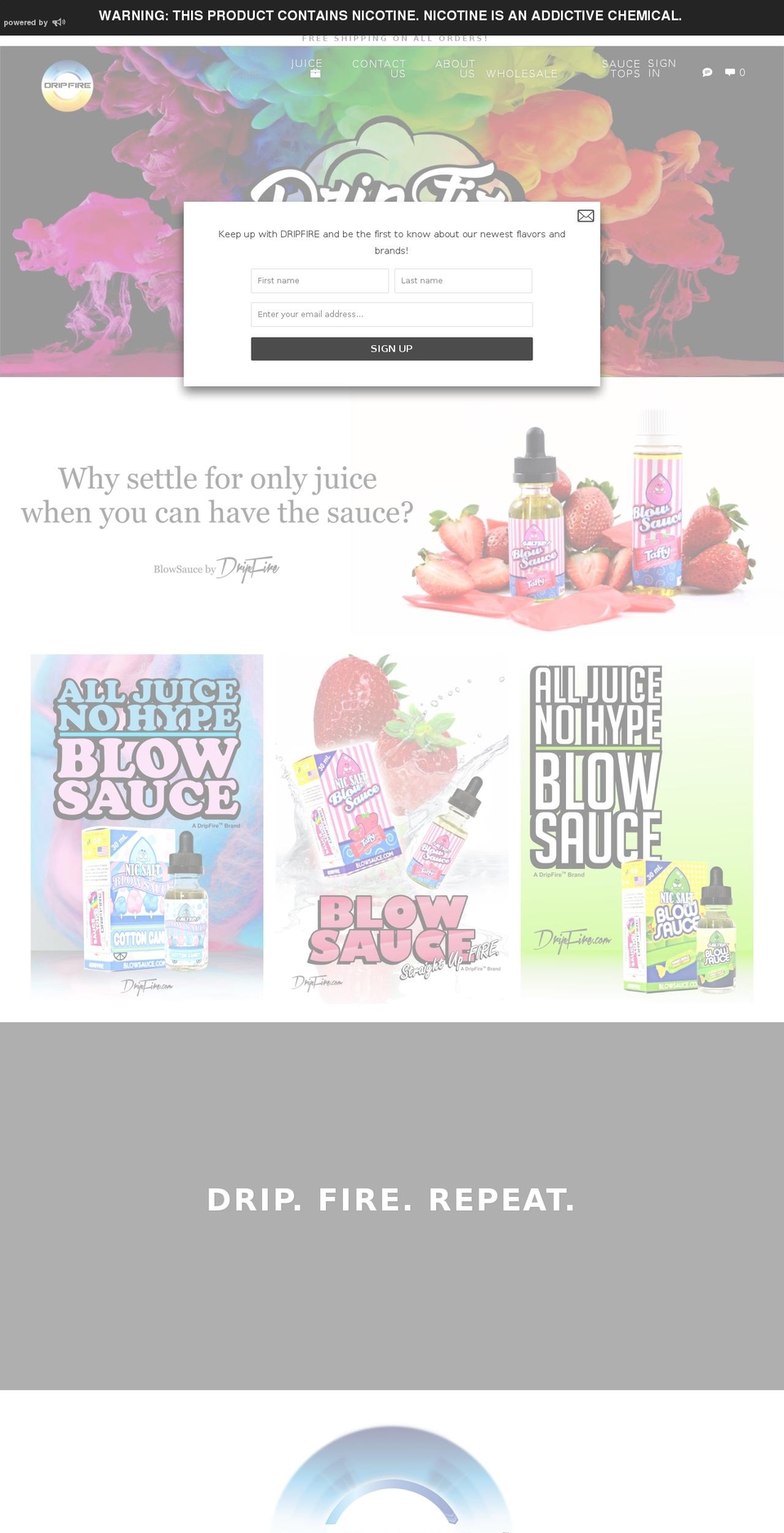 blowsauce.com shopify website screenshot