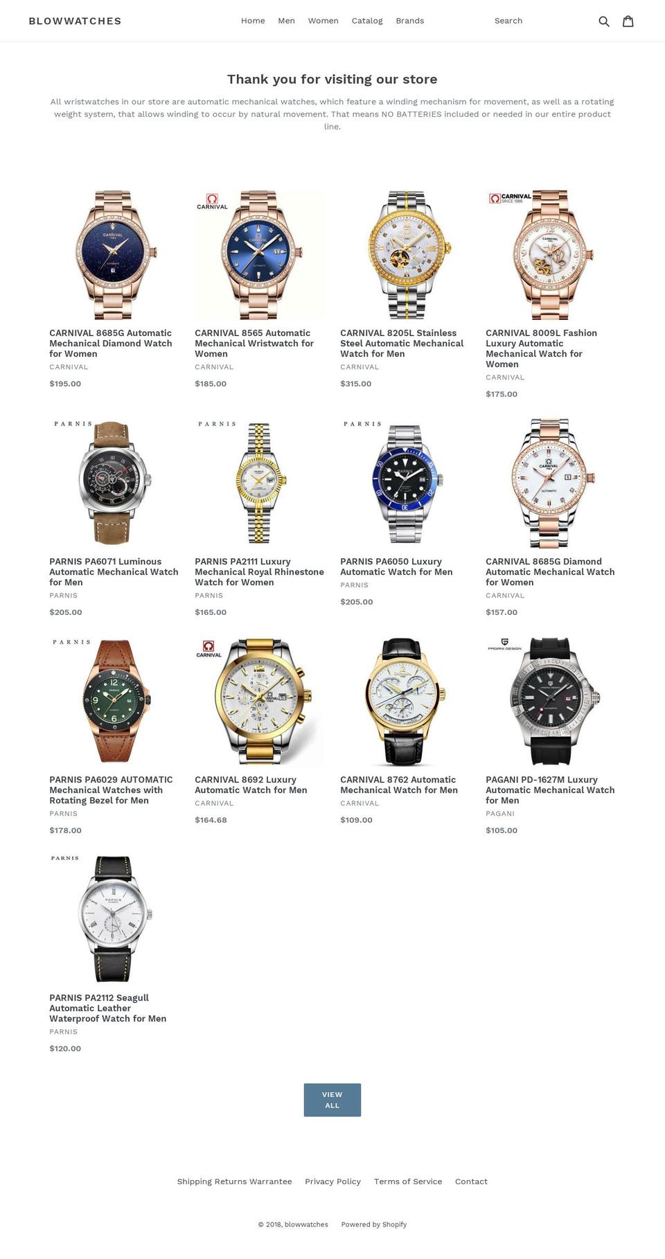 blowwatches.com — Shopify storefront screenshot