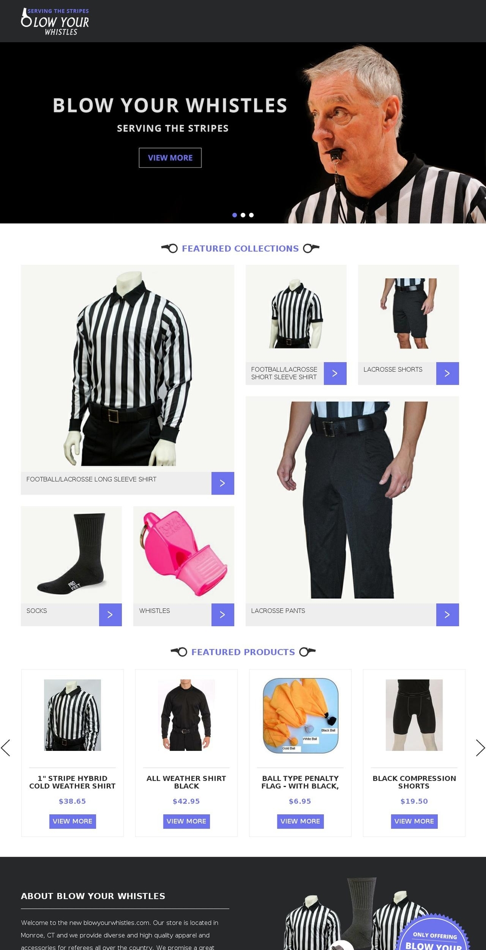 blowyourwhistles.com shopify website screenshot