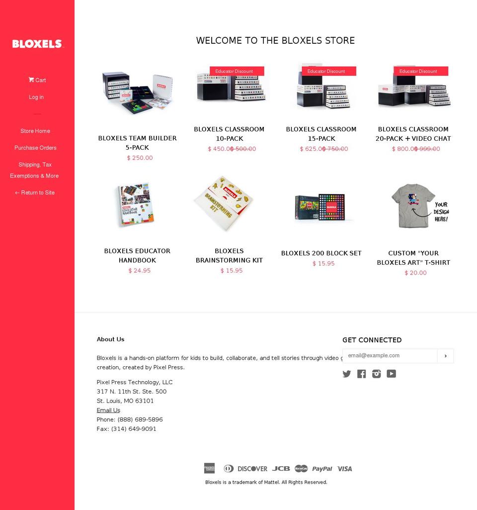 bloxels.myshopify.com shopify website screenshot